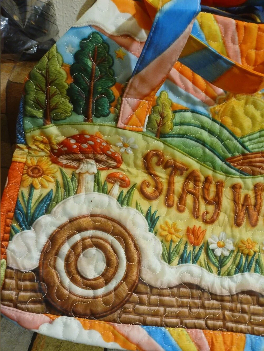 Stay Wild Quilted Tote Bag - Multicolor